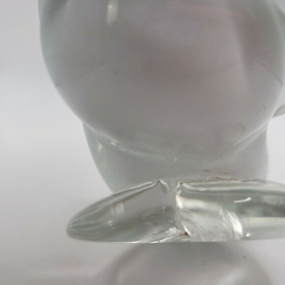 Vintage Hand Blown Glass Duckling Duck Paperweight White Clear 4.5" x 5.25" READ - Picture 8 of 8
